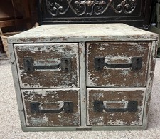 Vintage Antique So Shabby Chic Primitive  4 Drawer Storage Cabinet Apothecary picture
