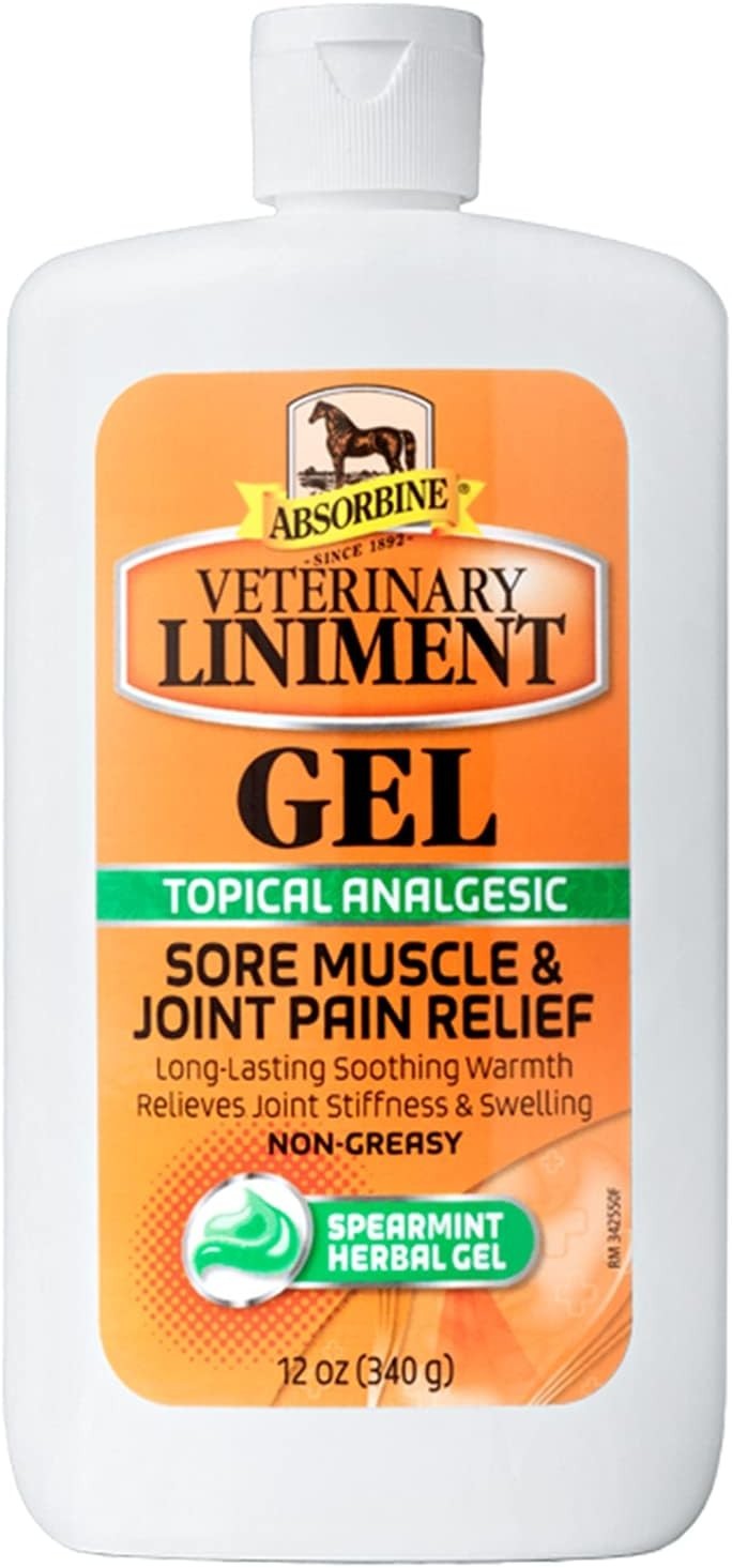 Absorbine veterinary horse liniment gel sore muscle & joint pain relief 12oz