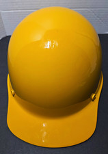 Vintage MSA Skullgard Yellow Hard Hat Fiberglass Cap Style Ratchet Susp picture