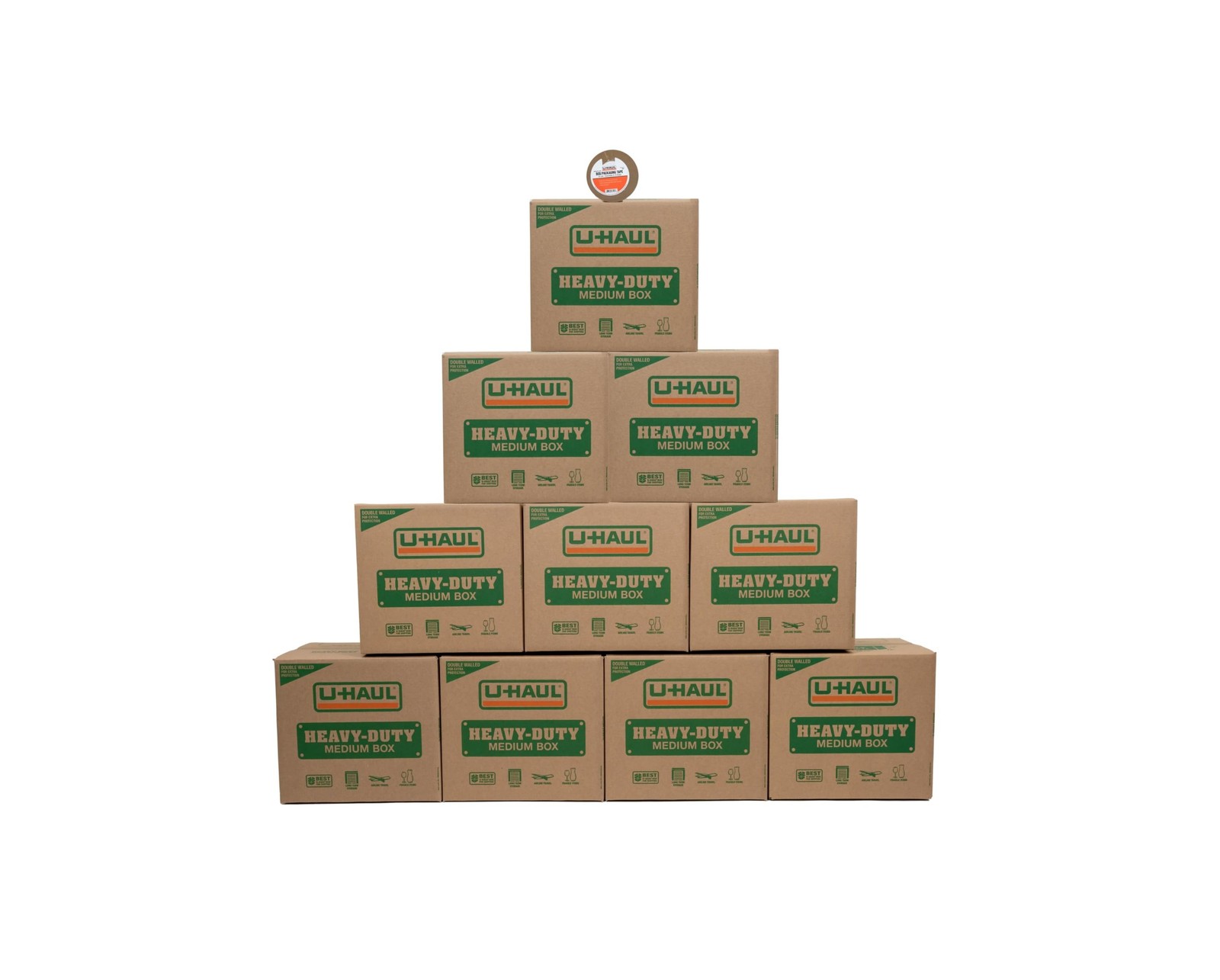 11-Piece U-Haul Medium Heavy-Duty Double Wall Moving & Shipping Boxes - Pack ...