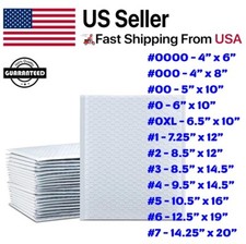 Poly Bubble Mailers Padded Envelope Shipping Bags Seal Any Size 50/100/200/500 picture