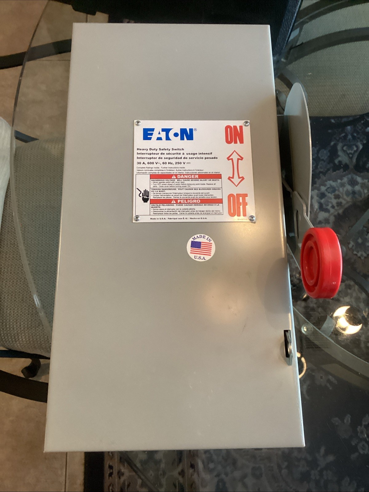 Eaton Heavy Duty Safety Switch 3 Pole Nonfused 30A 600V Dh361ugk Indoor
