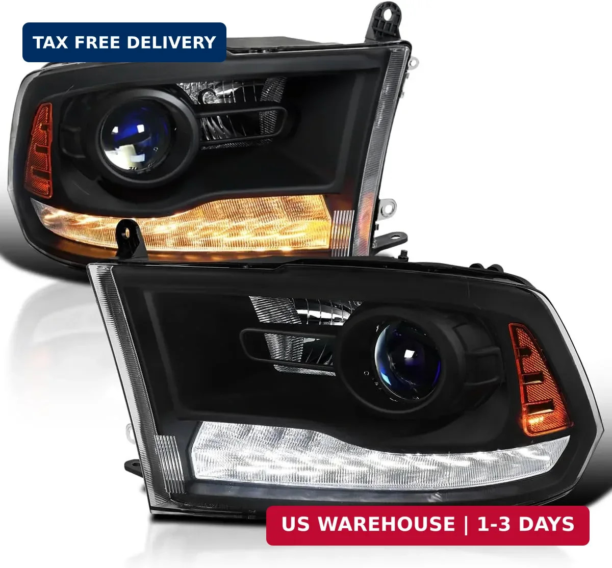 LED Black Switchback Projector Headlights
