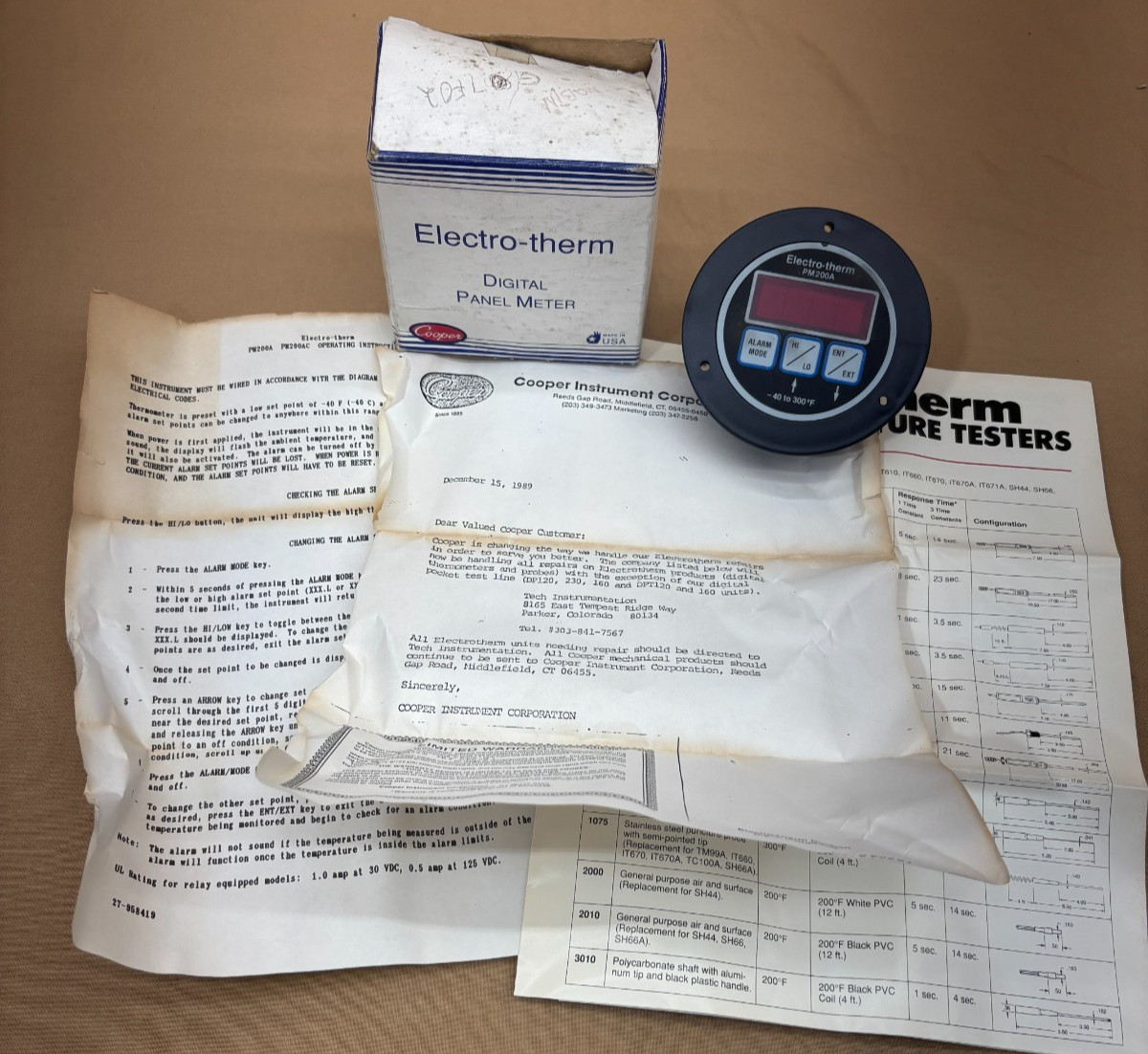 Cooper PM200A Digital Panel Meter Electro-Therm Temperature Control Cooper PM200A Digital Panel Meter Electro-Therm Temperature Control