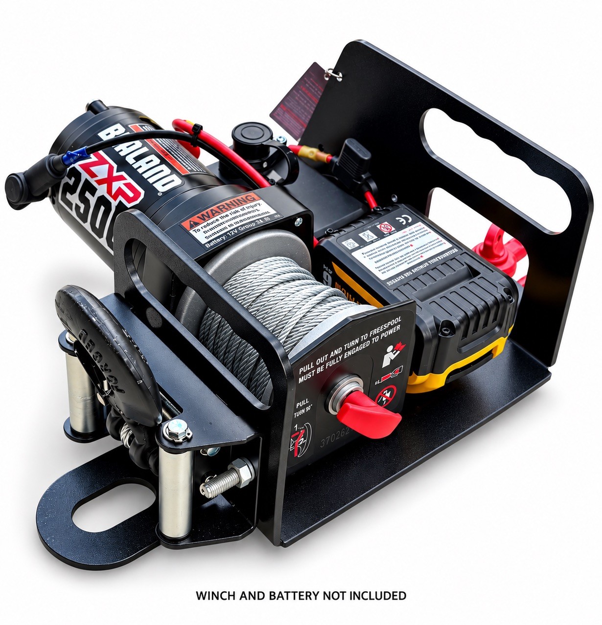 Portable 2500 lb Winch Plate Kit for MILWAUKEE M18 Batteries Portable 2500 lb Winch Plate Kit for MILWAUKEE M18 Batteries