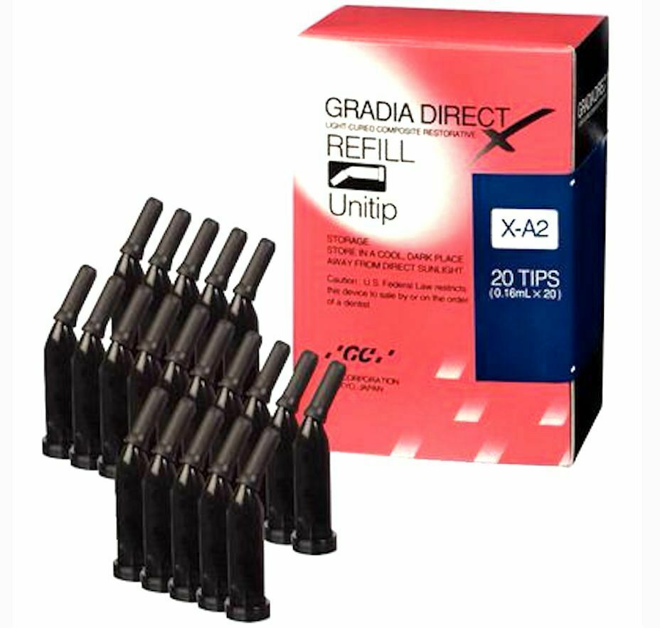 GC GRADIA DIRECT X A2 UNITIP REFILL COMPOSITE RESTORATIVE 20/ PKG 002591