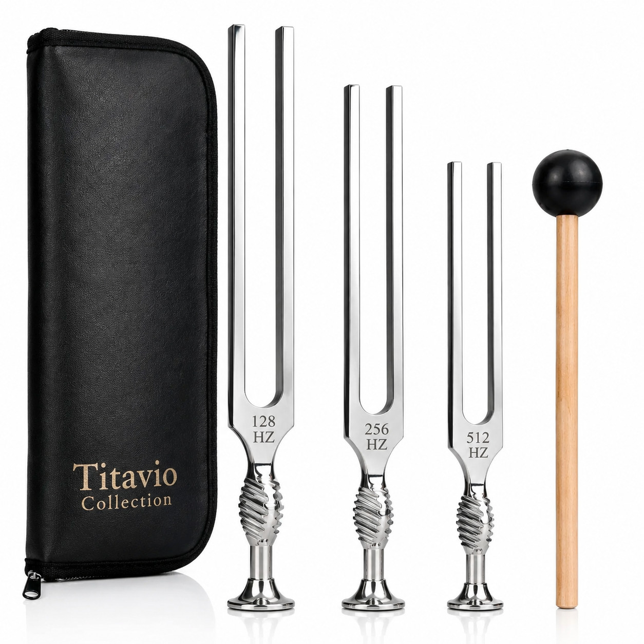 Tuning Fork Set 128hz 256hz 512hz Gardiner Brown Medical Grade Stainless Steel