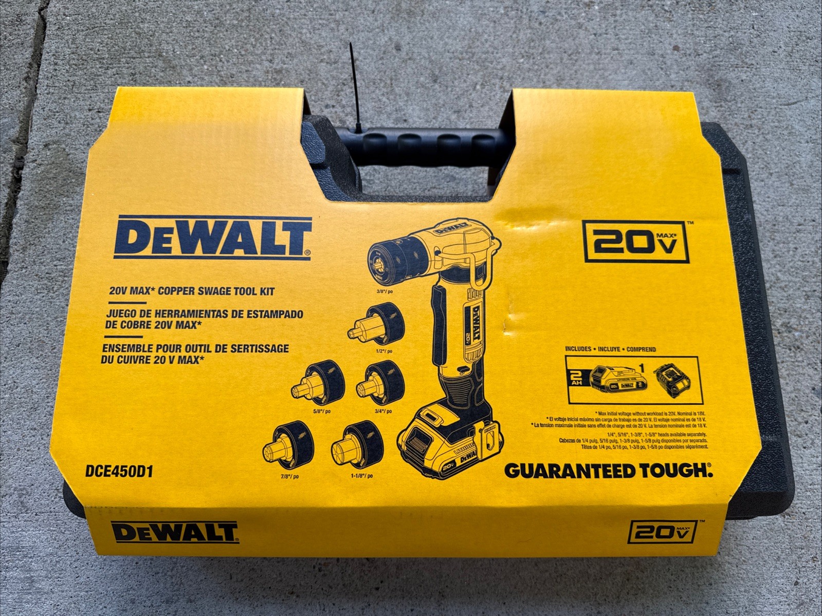 DEWALT DCE450D1 20V MAX Copper Swage Tool Kit BRAND NEW Battery/Charger Included