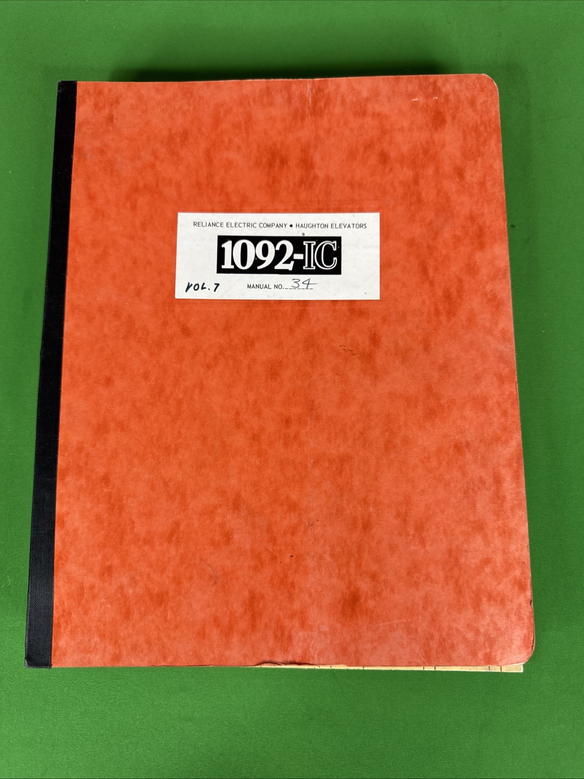 vintage 1970s Haughton Elevator 1092+-IC  Vol 7 Informational Service Manual